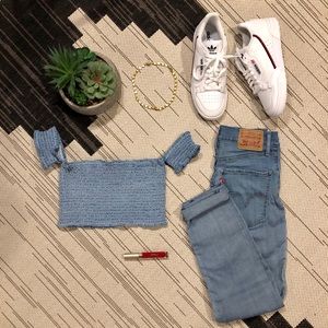 NWOT | AA | DENIM CROP TOP